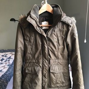 AE FAUX FUR LINED HOOD PARKA XS